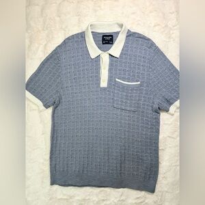 Abercrombie & Fitch Textured Gray and Cream Polo